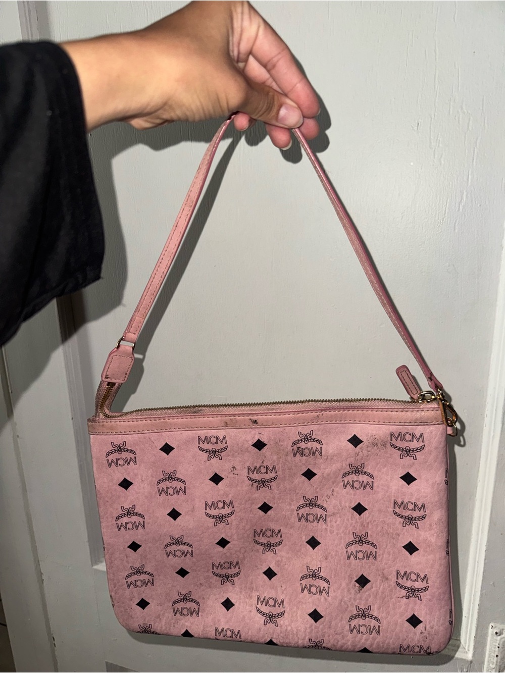 MCM Pink Monogram Shoulder Bag
